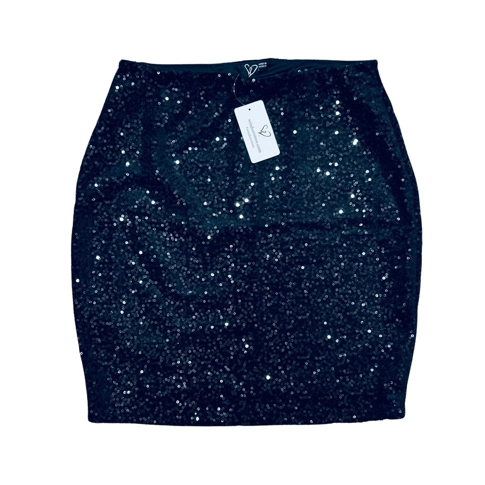 Windsor Black High Waisted Sequin Skirt